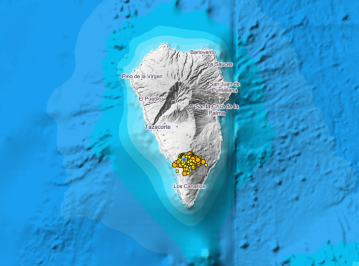El de mayor magnitud, 3,3, se registró a las 4:13 horas a unos 9 kilómetros de profundidad al norte de Fuencaliente / IGN